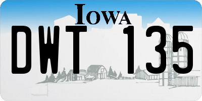 IA license plate DWT135