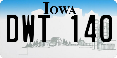 IA license plate DWT140