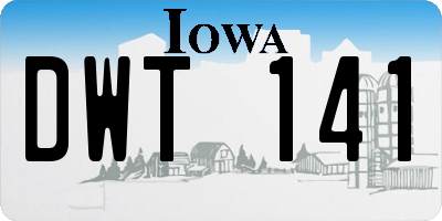 IA license plate DWT141