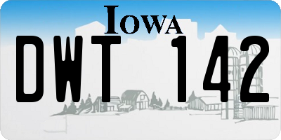 IA license plate DWT142