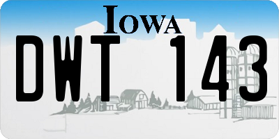 IA license plate DWT143