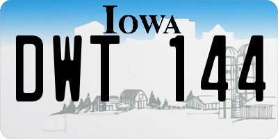 IA license plate DWT144