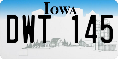 IA license plate DWT145