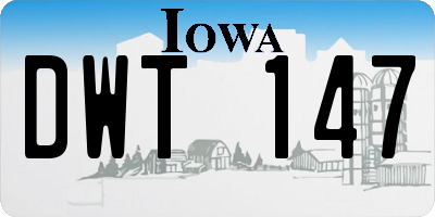 IA license plate DWT147