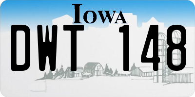 IA license plate DWT148