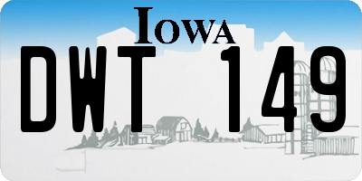 IA license plate DWT149