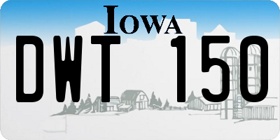IA license plate DWT150