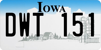 IA license plate DWT151