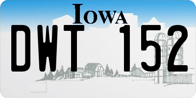 IA license plate DWT152