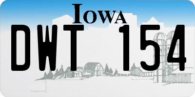 IA license plate DWT154