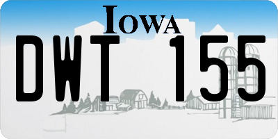 IA license plate DWT155
