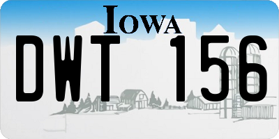IA license plate DWT156