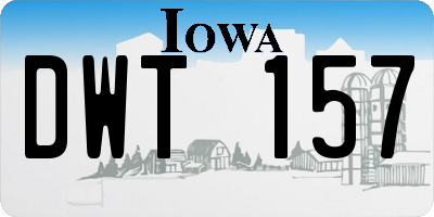 IA license plate DWT157
