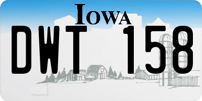 IA license plate DWT158