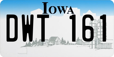 IA license plate DWT161