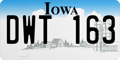 IA license plate DWT163