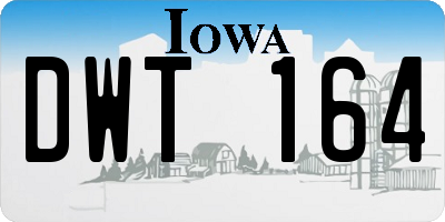 IA license plate DWT164