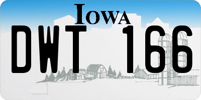IA license plate DWT166