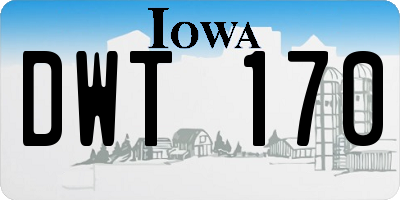 IA license plate DWT170