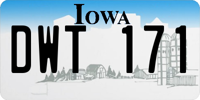 IA license plate DWT171