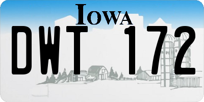 IA license plate DWT172