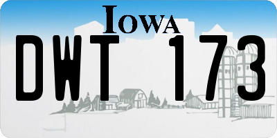 IA license plate DWT173