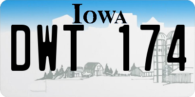 IA license plate DWT174