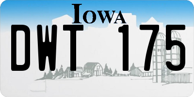 IA license plate DWT175