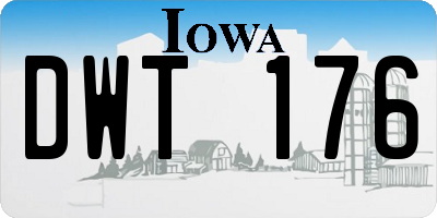 IA license plate DWT176