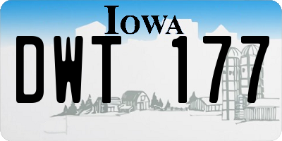 IA license plate DWT177