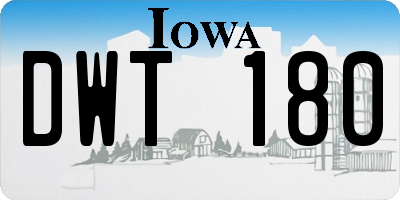 IA license plate DWT180