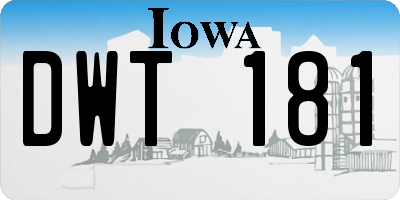 IA license plate DWT181