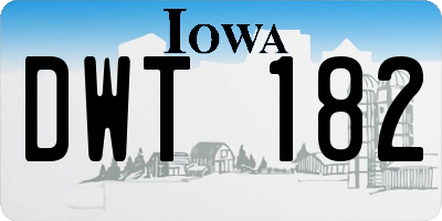 IA license plate DWT182