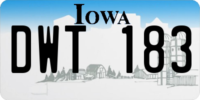 IA license plate DWT183