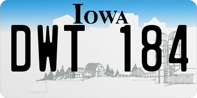 IA license plate DWT184