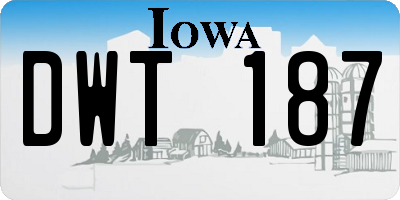 IA license plate DWT187
