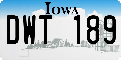 IA license plate DWT189