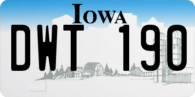 IA license plate DWT190