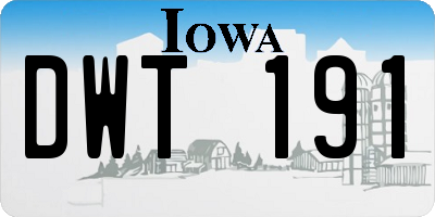 IA license plate DWT191