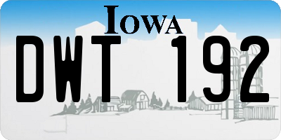 IA license plate DWT192