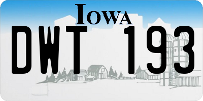 IA license plate DWT193