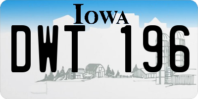 IA license plate DWT196