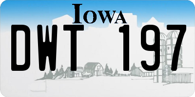 IA license plate DWT197