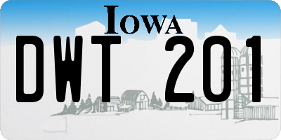 IA license plate DWT201