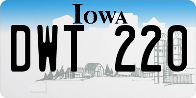 IA license plate DWT220