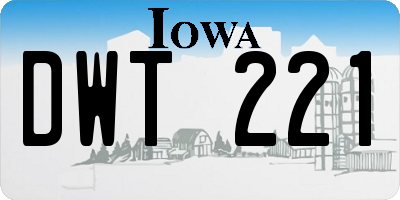 IA license plate DWT221