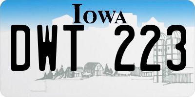 IA license plate DWT223