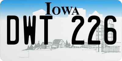 IA license plate DWT226