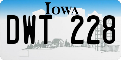 IA license plate DWT228