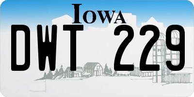 IA license plate DWT229